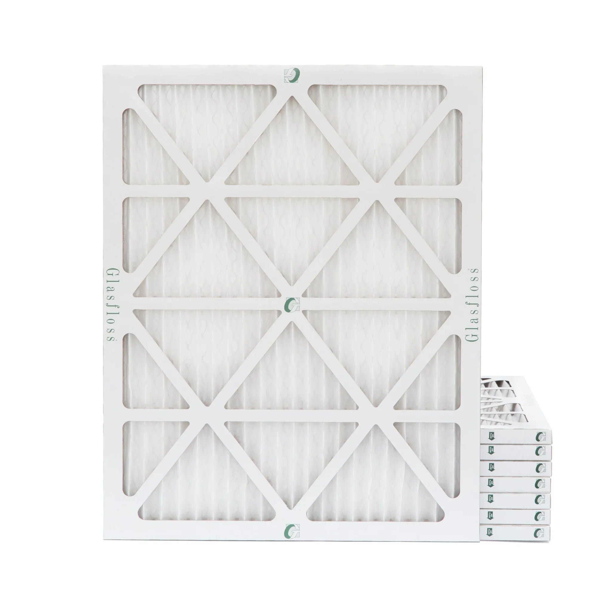 20x25x1 MERV 10 Pleated AC Furnace Air Filters by Glasfloss Industries. ( 8 Pack ) Exact Sizeize: 19-1/2 x 24-1/2 x 7/8