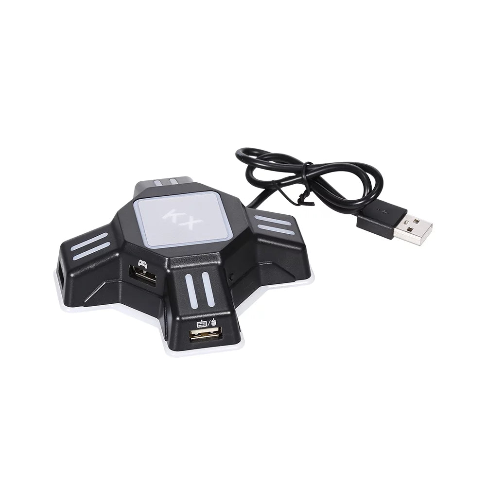 Andoer KX Adapter USizeB Mobile Gaming Keyboard and Mouse Converter Plug and Play Replacement for N Sizewitch/Xbox One/ / PSize3 Black