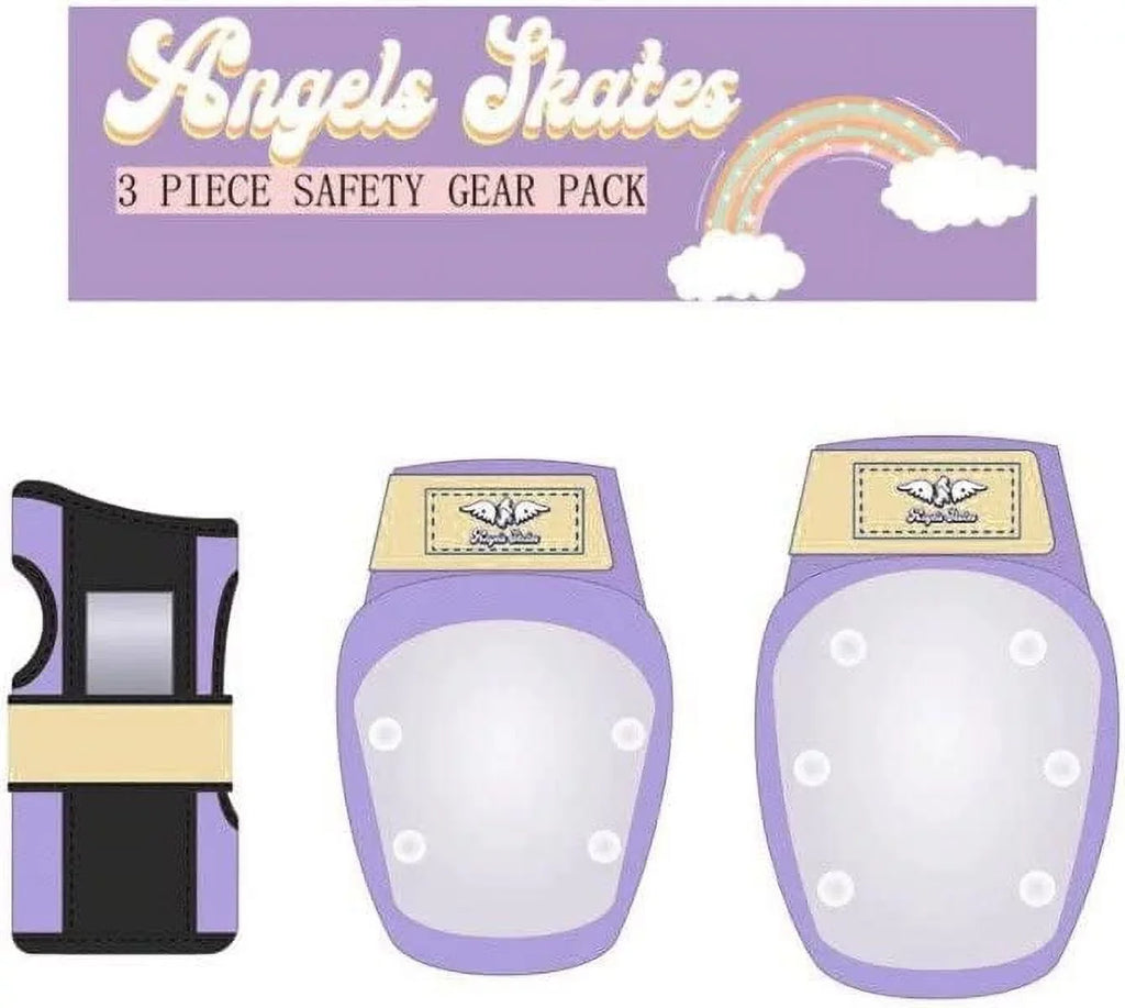 Angels Sizekates Knee Pads Elbow Pads Wrist Guards - 6-Piece Sizeafety Gear Pack - Protective Gears for Roller Sizekates BMX - Kids Youth Adult Women - Purple - Sizemall