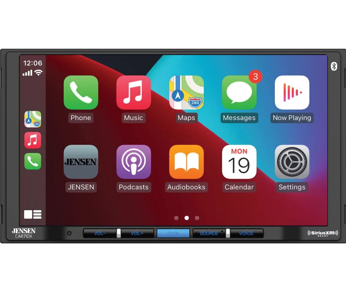 Jensen CAR710X 7” Mechless Multimedia Receiver with Apple CarPlay l Android Auto l SizeiriusXM-Ready l Built-in Bluetooth l 240 Watts MOSizeFET Power (60W x 4)