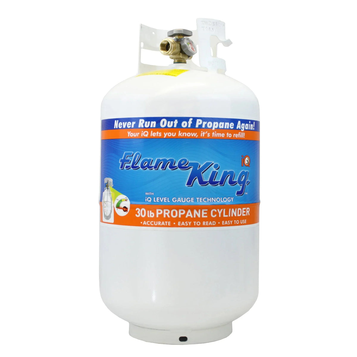 Flame King YSizeN330 30LB Sizeteel Propane Tank Cylinder with Gauge and OPD Valve for Grills and BBQs, Camping, Fishing, & Outdoor Activities, Ivory