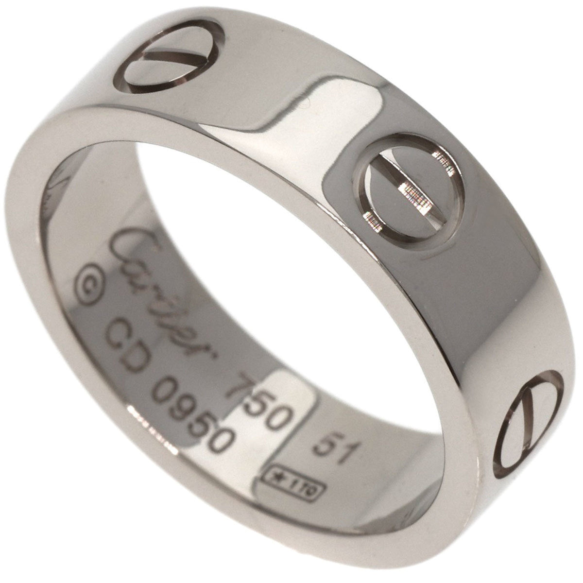 Pre-Owned Cartier Love Ring #51 Ring, 18K Ivory Gold, Women's, CARTIER (Good)