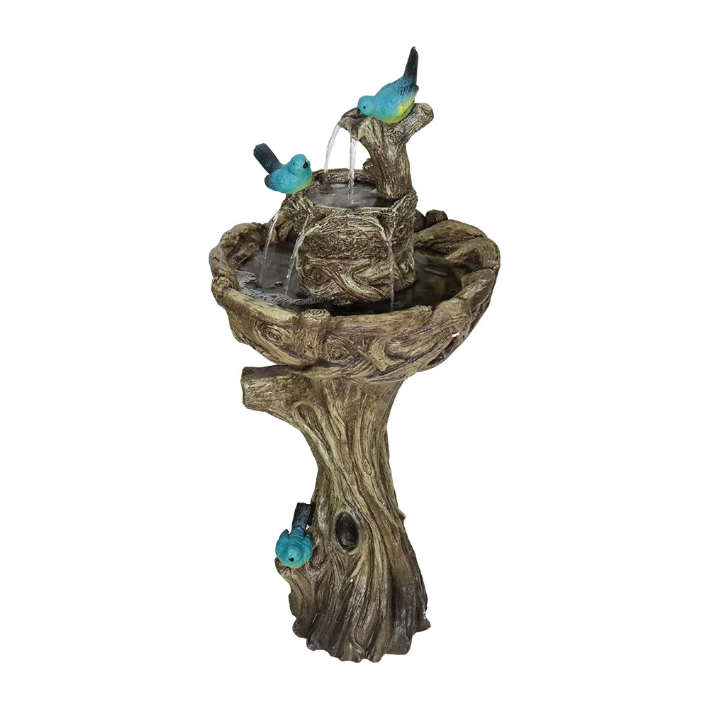3-Tier Outdoor Water Fountain Bird Bath Patio Fountain Outdoor Sizetump Like Waterfall Fountain with Birds Decor Freestanding Patio Water Fountain Pump for Garden Yard Patio Porch