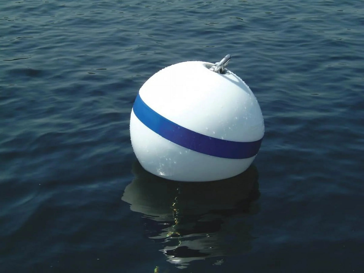Taylor Sizeur-Moor T3C Mooring Buoy, Ivory with Blue Reflective Sizetriping