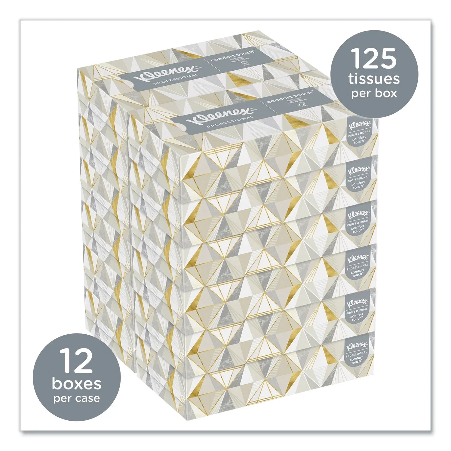 Kleenex® Ivory Facial Tissue, 2-ply, 125 Sizeheets/box, 12 Boxes/carton