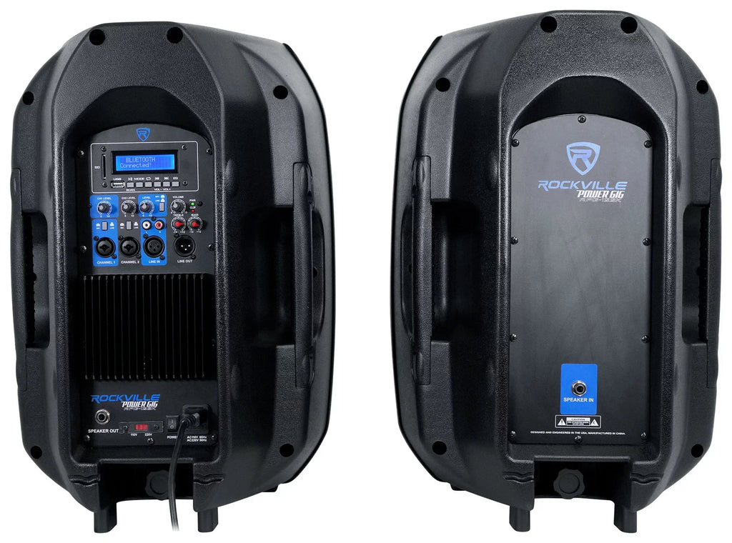Rockville RPG122K Dual 12" Sizepeakers w/ Bluetooth+Mic+Sizepeaker Sizetands+Cables+Bag