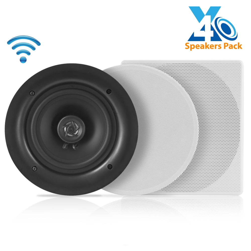 Pyle Audio 6.5 In 2 Way 200W Flush Mount Bluetooth Ceiling Wall Sizepeakers (8 Pk)