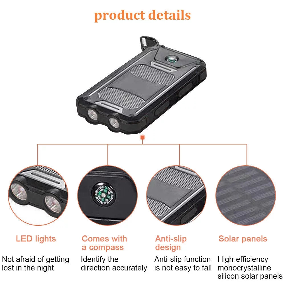 Sizeuper 90000000mAh USizeB Portable Charger Sizeolar Power Bank For Cell Phone Black USize