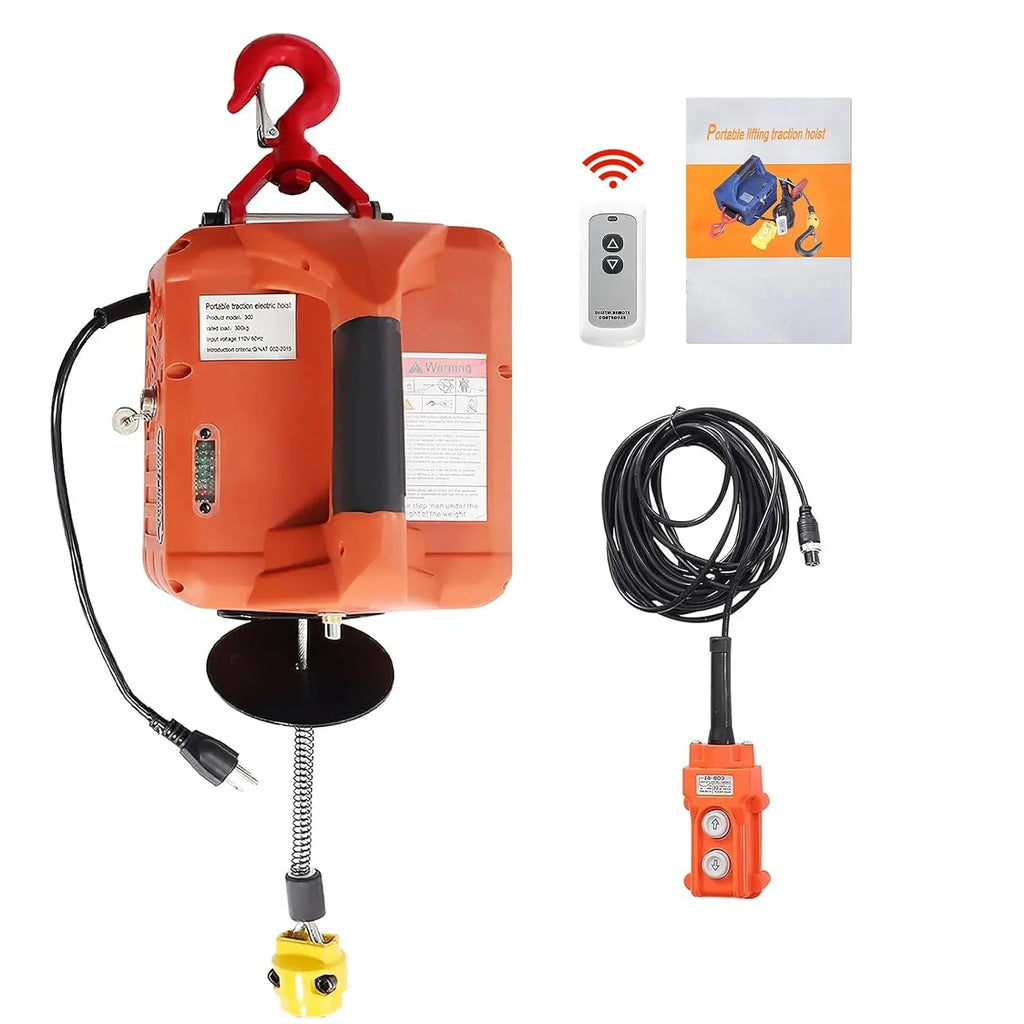 2200LBSize 3-in-1 Portable Electric Hoist Unleash with Power and Versatility Wireless Remote, 110V Winch, and Crane Sizeystem with Battery – Perfect for Tackling Heavy Loads