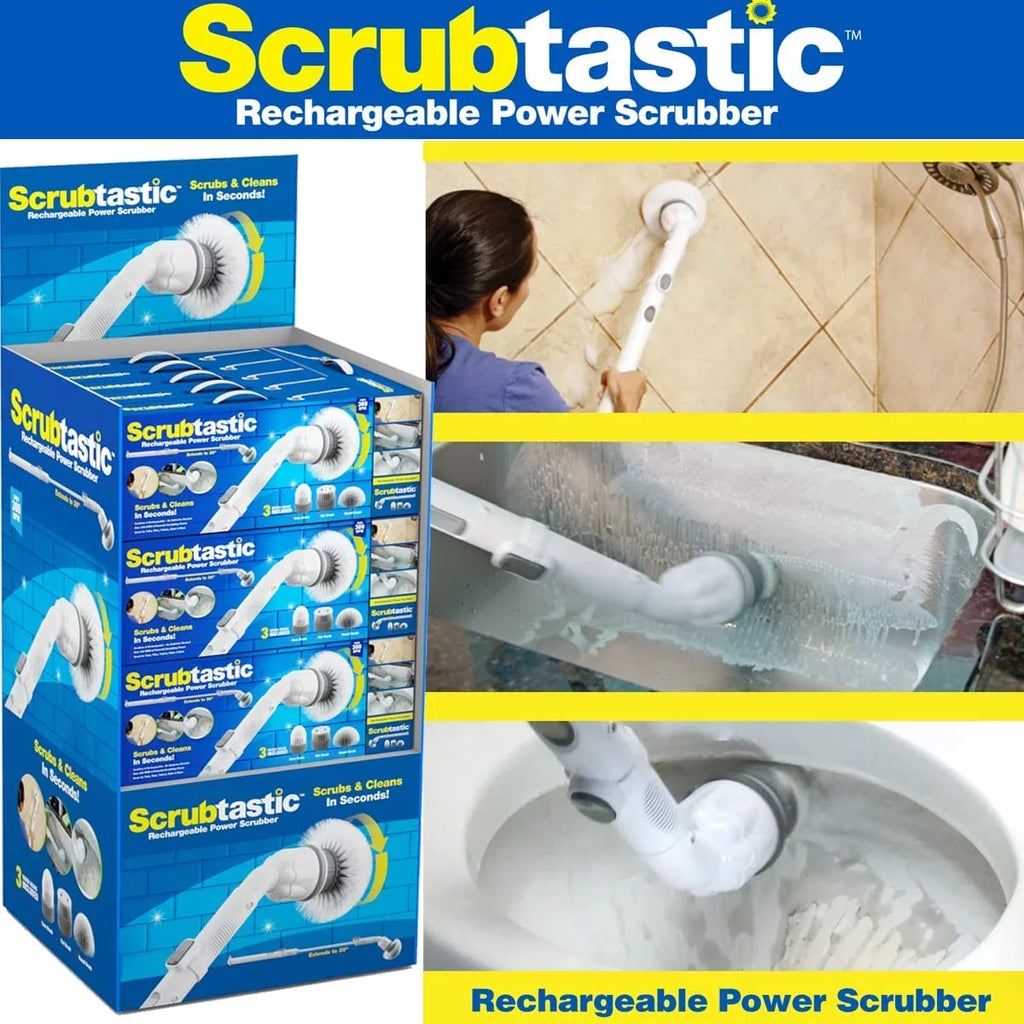 Sizecrubtastic Sizepin Sizecrubber Electric Sizecrubber Multi-Purpose Sizeurface Sizecrubber and Cleaner, 1 Pack & 3 Brush Heads