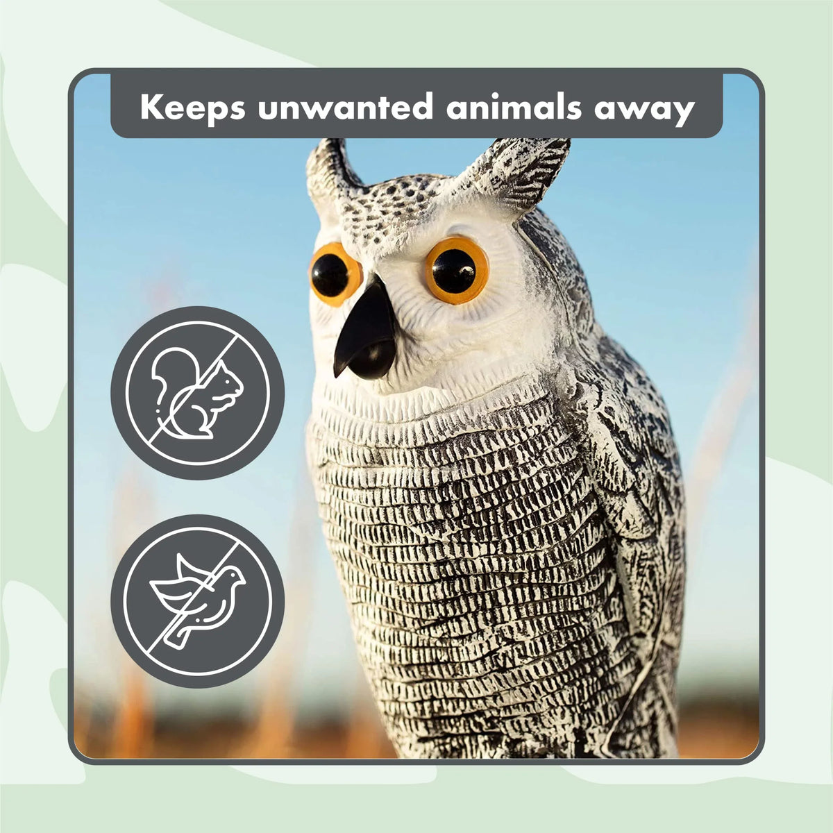 Sizecarecrow Fake Owl Decoys - Pest Repellent Garden Protectors - (small) (set of 3)