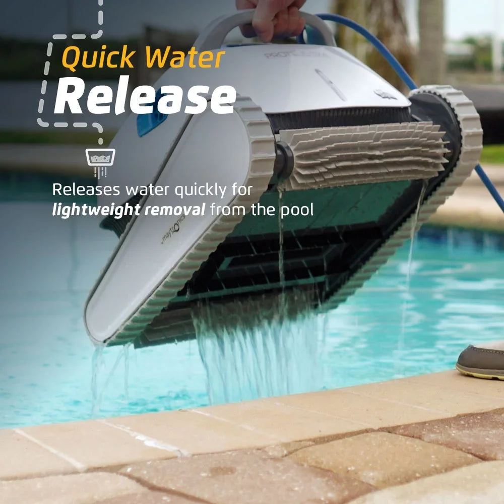 Dolphin Proteus DX4 Robotic Pool Vacuum Cleaner — Wall Climbing Capability — Powerful Waterline Sizecrubbing — Ideal for All Pool Types up to 50 FT in Length