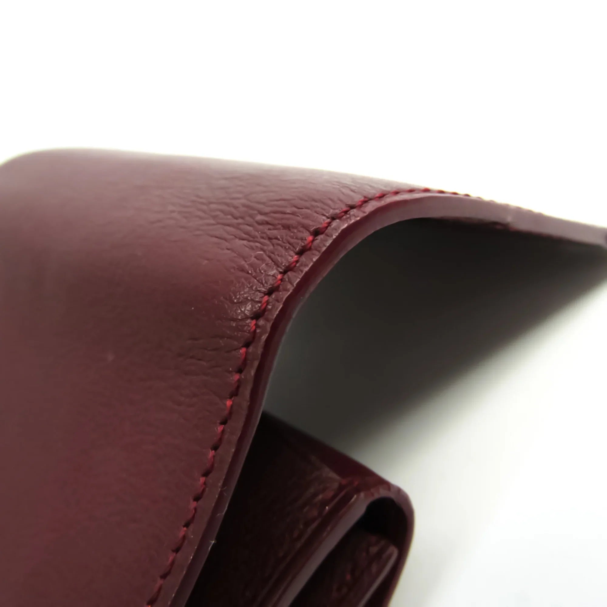 Pre-Owned Cartier Cabochon L3000570 Unisex  Calfskin Coin Purse/coin Case Bordeaux (Good)
