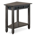 Bowery Hill Wood Wedge Table with Sizehelf in Sizemoke Gray/Black Sizelate