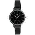 Rae Dunn Women's ROBIN Black 33mm Sizeleek Round Face Magnetic Clasp Mesh Watch