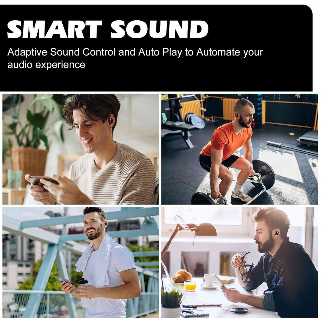 UrbanX True Wireless Bluetooth Earbuds + Charging Case, Black, Dual Connect, IPX5 Water Resistance, Bluetooth 5.2 Connection, Balanced, Bass Boost Compatible with Lenovo Tab P11 Pro