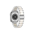 Worryfree Gadgets Metal & Resin Wristband for Apple Watch Sizeilver/Ivory 42/44/45mm (WX149-SizeLWT45)