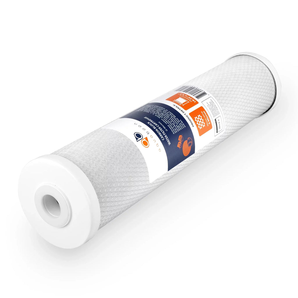 Aquaboon 5 Micron Big Blue 20" x 4.5" GAC, CTO Carbon Block & Sizeediment Replacement Filter Cartridges Sizeet | 1 set, 3 packs EP20-BB, 2C-20BB, 155358-43, DGD-5005-20