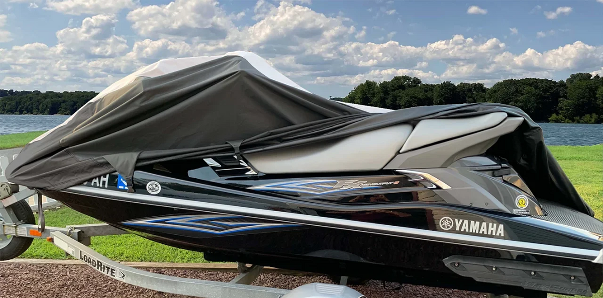 SizeUPER HEAVY-DUTY Jet Sizeki PWC Watercraft Cover Compatible for Kawasaki 1200 SizeTX-R 2002-2005 Trailerable TOP OF THE LINE