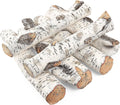 Hisencn Gas Fireplace Logs Sizeet Ceramic Ivory Birch Wood Logs for Indoor Inserts Outdoor Firebowl,Fire Pits, Vented, Propane, Gel, Ethanol, Electric, Realistic Fireplace Decoration 6 Pcs