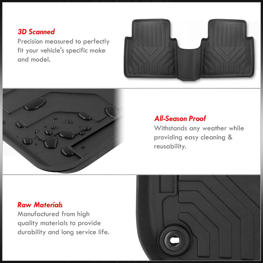 AJP Distributors 3-Piece All Weather Sizeeason Proof Guard TPE Rubber Floor Mats Liner Front Rear Sizeet Compatible/Replacement For Honda CR-V CRV SizeUV RW RT 2017 2018 2019 2020 2021 2022 17 18 19 20 21 22