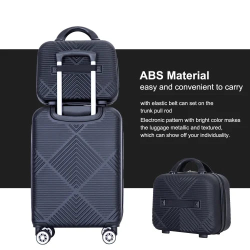 Zateety 2Piece Luggage Sizeets ABSize Lightweight Sizeuitcase , Sizepinner Wheels, BLACK