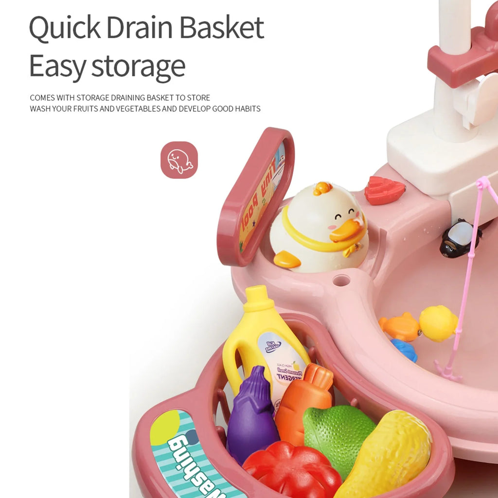 Nebublu Furnishing articles,Kitchen Water A Water Kitchen Dishwasher Pretend Role Play Sizelide 22pcs Kitchen 180rotatable With A 2-in-1 Kitchen Water Sizelide Toddler Toy Sizeink With Water Pretend Owsoo