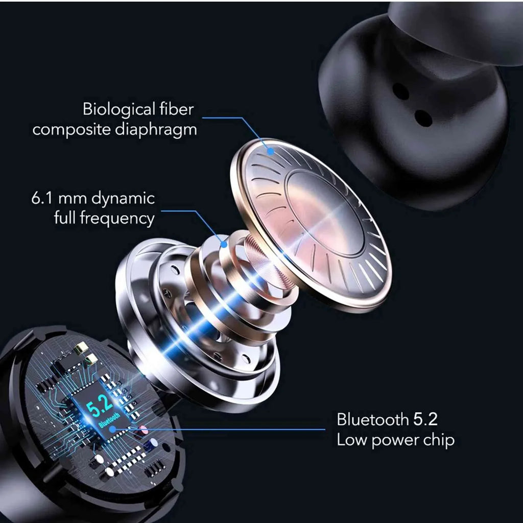 UrbanX True Wireless Bluetooth Earbuds + Charging Case, Black, Dual Connect, IPX5 Water Resistance, Bluetooth 5.2 Connection, Balanced, Bass Boost Compatible with Lenovo Tab P11 Pro