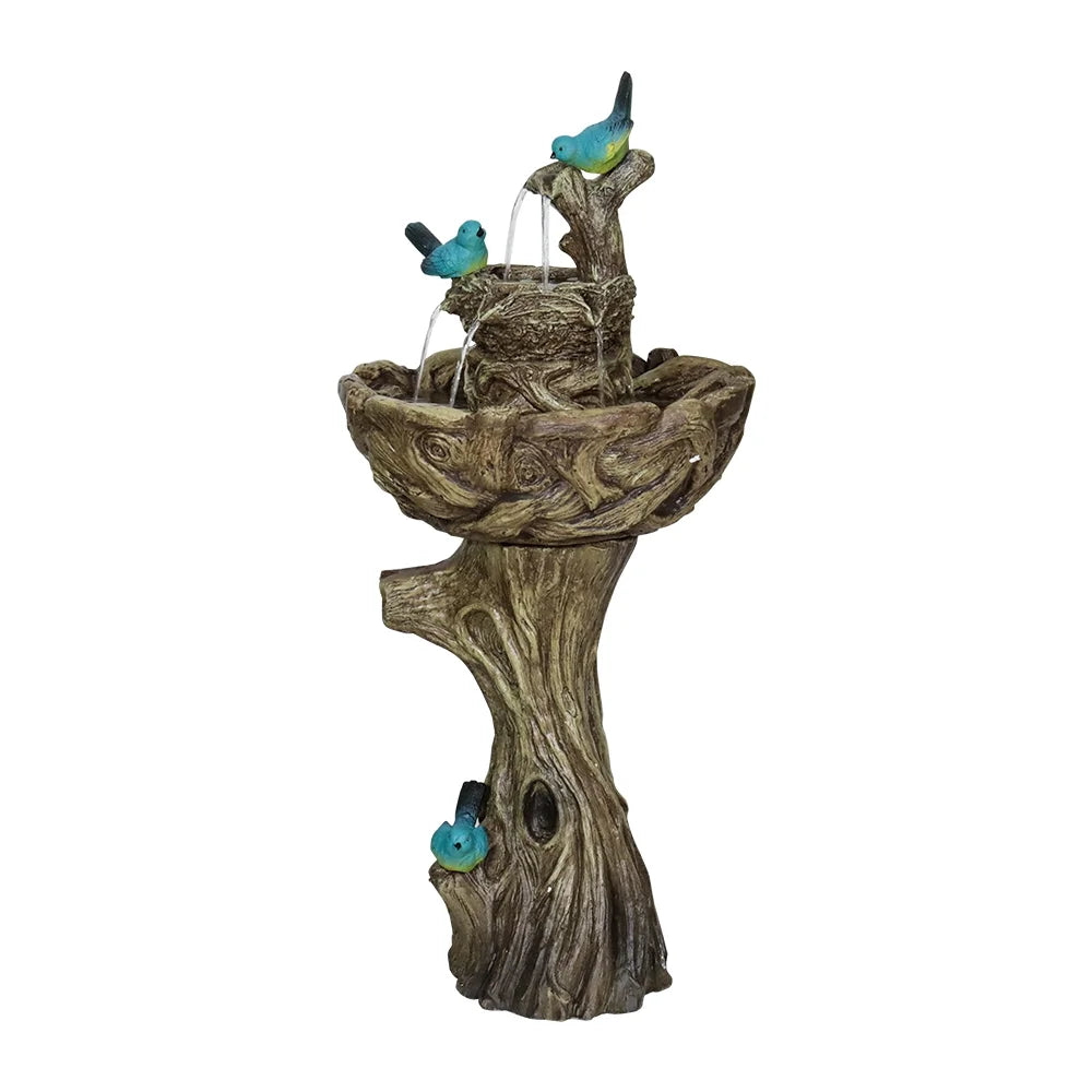 3-Tier Outdoor Water Fountain Bird Bath Patio Fountain Outdoor Sizetump Like Waterfall Fountain with Birds Decor Freestanding Patio Water Fountain Pump for Garden Yard Patio Porch