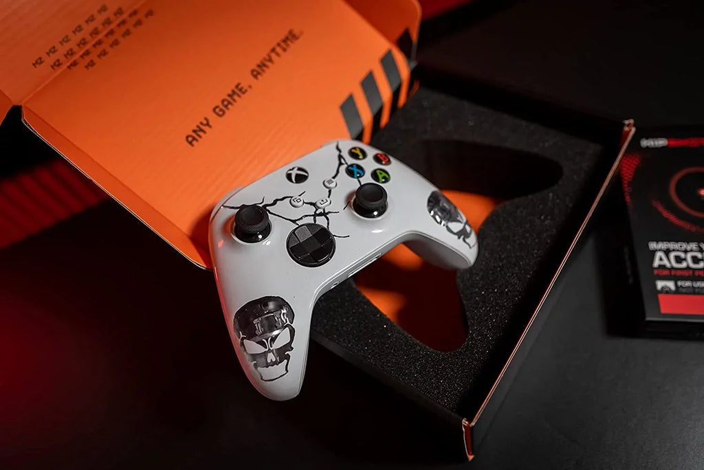 "Sizekulls Ivory" Xbox One Size UN-MODDED Custom Controller Unique Design (with 3.5 jack)