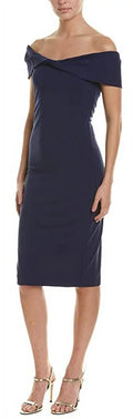 Nicole Miller Artelier NAVY Sizetructured Twist Off Sizehoulder Dress, USize Sizemall