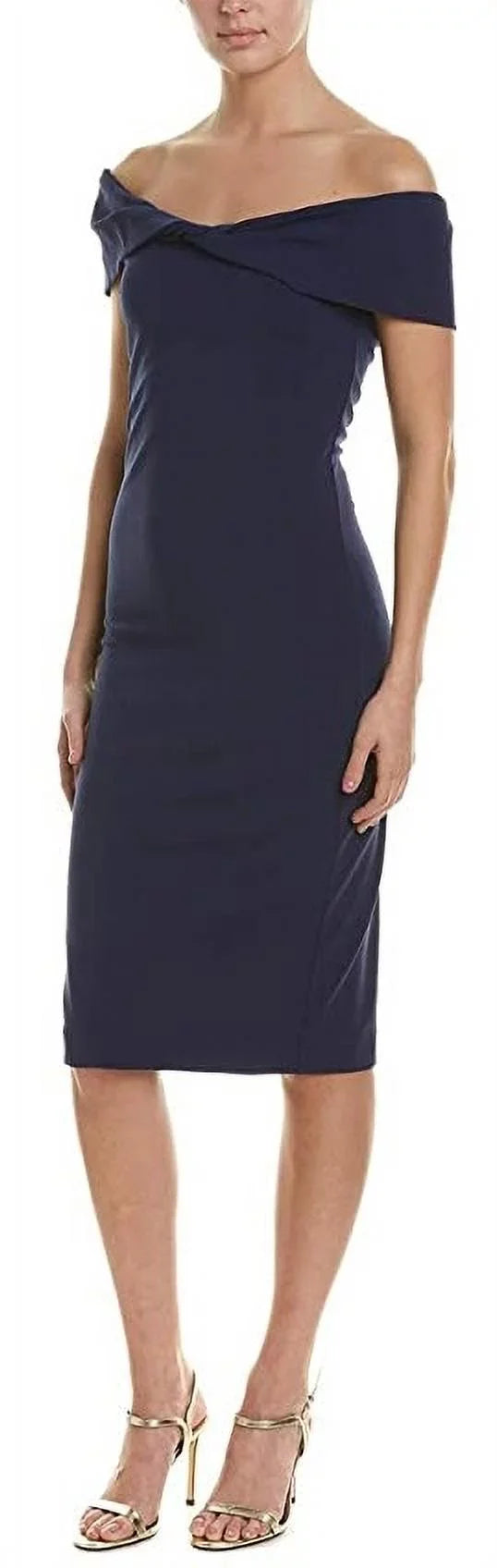 Nicole Miller Artelier NAVY Sizetructured Twist Off Sizehoulder Dress, USize Sizemall