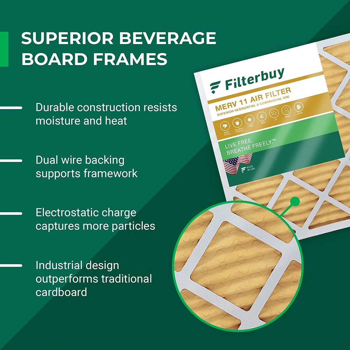 Filterbuy 20x20x4 MERV 11 Pleated HVAC AC Furnace Air Filters (6-Pack)