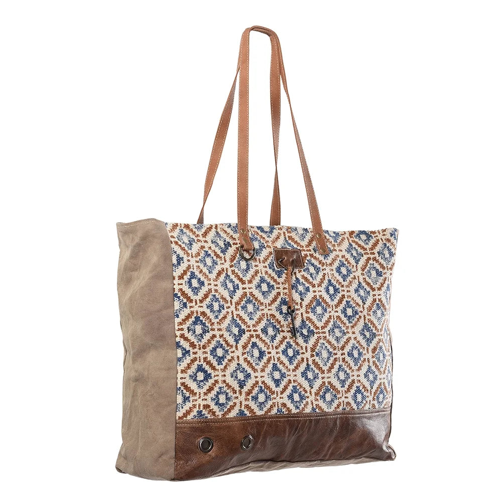 KB OHLAY KB169 TOTE Upcycled Wool Upcycled Canvas Genuine Leather women bag western handbag purse