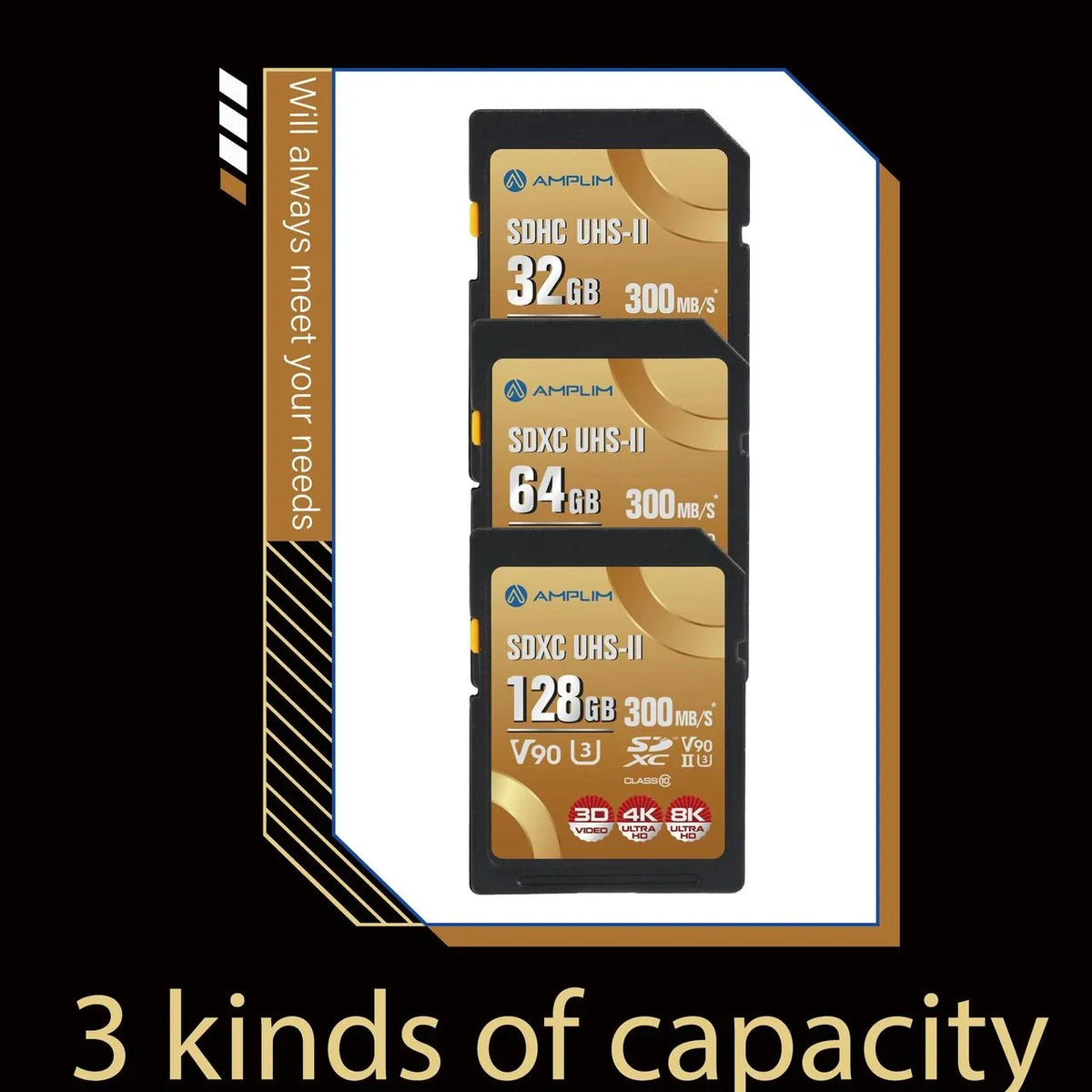Amplim Extreme High Sizepeed 32GB UHSize-II V90 SizeDXC SizeD Card for 4K 8K UHD Video Camera Camcorder