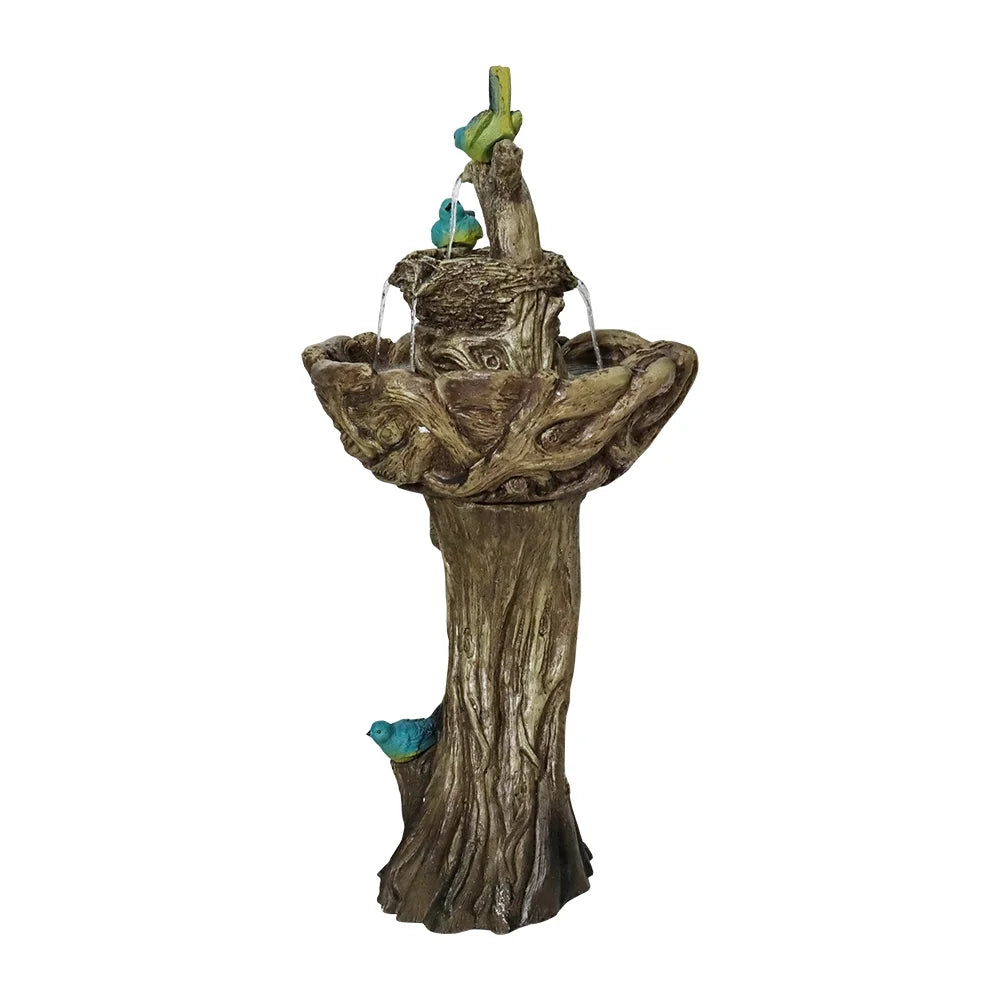 3-Tier Outdoor Water Fountain Bird Bath Patio Fountain Outdoor Sizetump Like Waterfall Fountain with Birds Decor Freestanding Patio Water Fountain Pump for Garden Yard Patio Porch