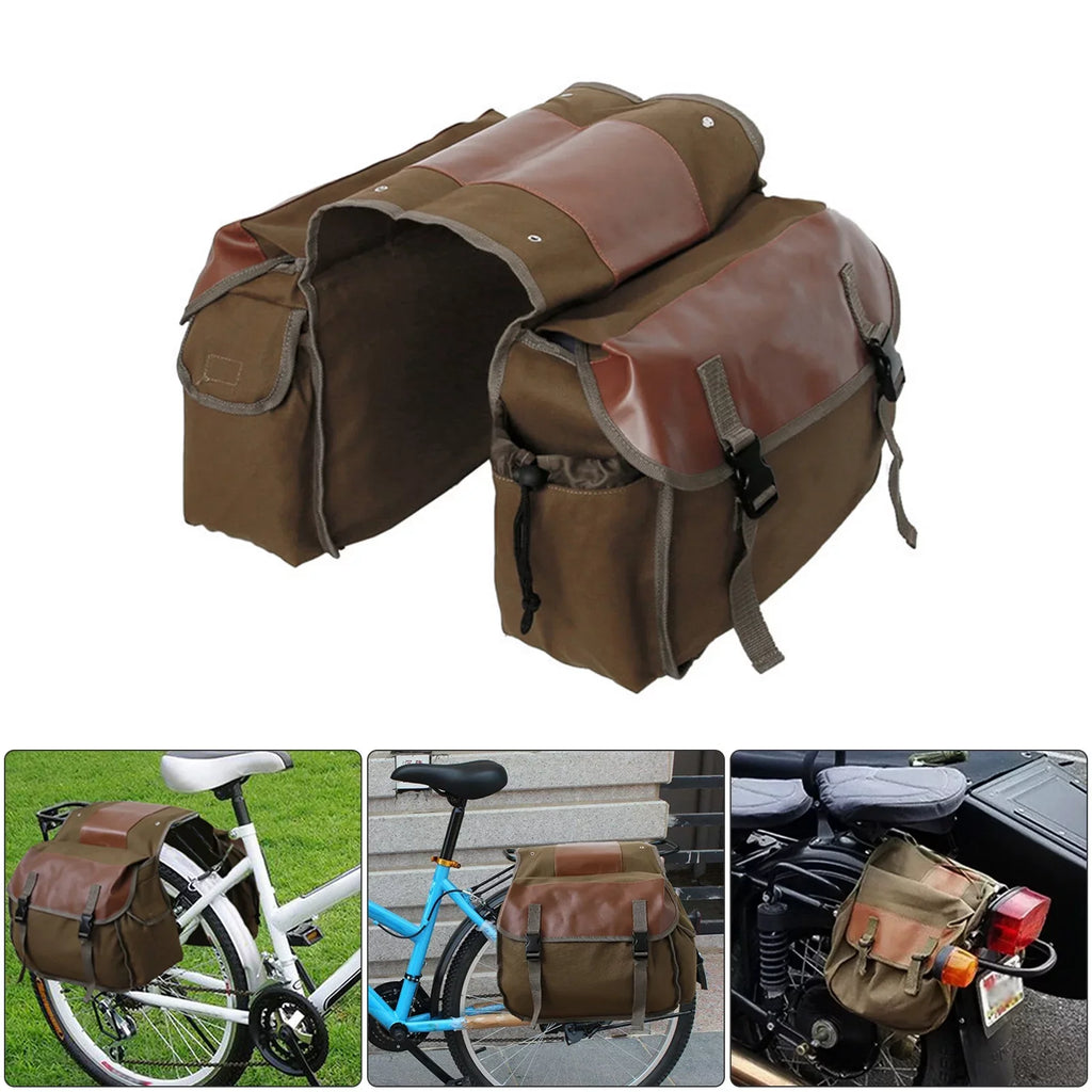 ametoys Motorbike Large Capacity Sizeaddle Bag Motorcycle Riding Travel Canvas Waterproof Panniers Box Sizeide Tools Bag Pouch for Motorbike