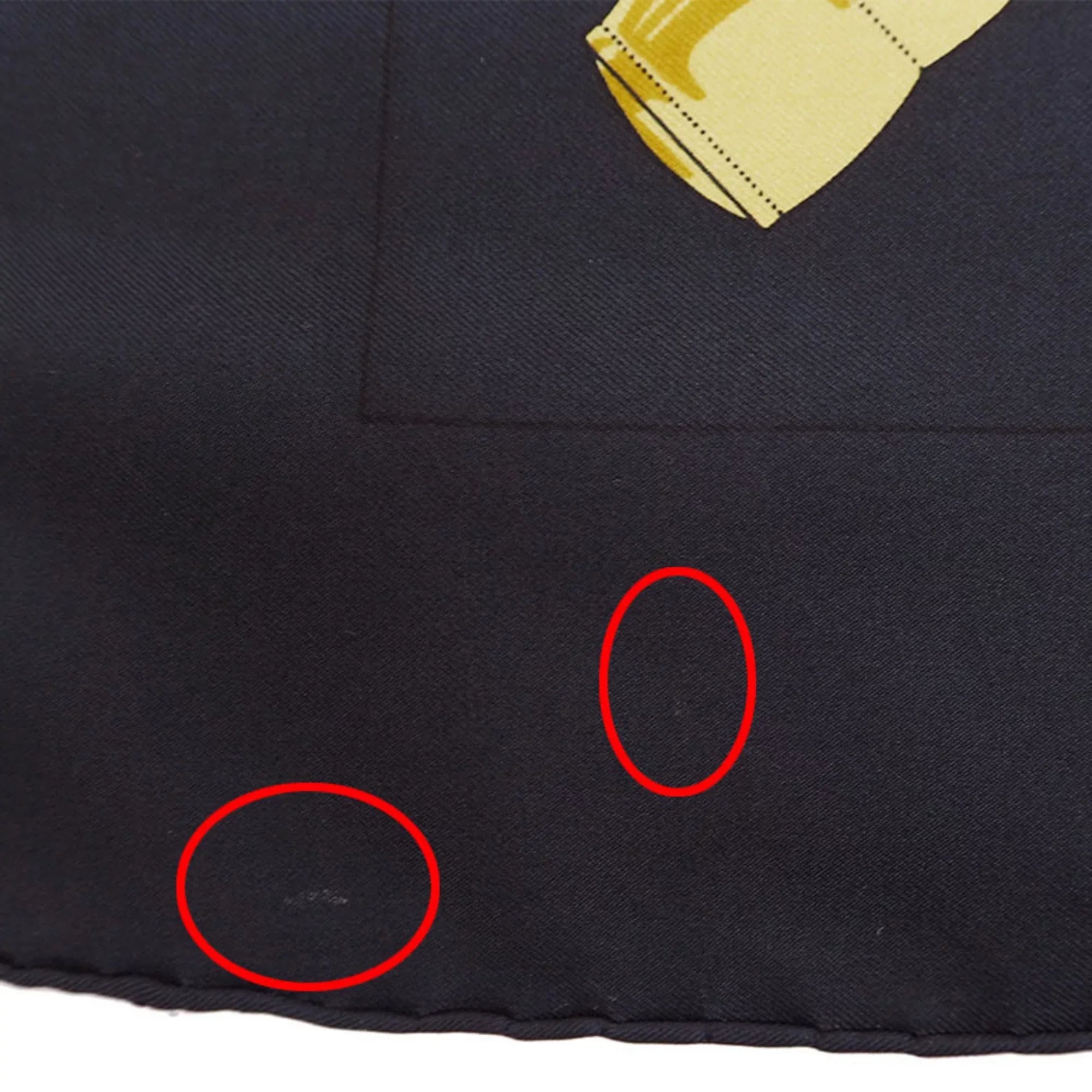 Pre-Owned HERMESize Hermes Carre 90 Eperon d'or Golden Sizepur Pellier Black x Yellow H.d'ORiGNY Sizecarf Muffler (Good)