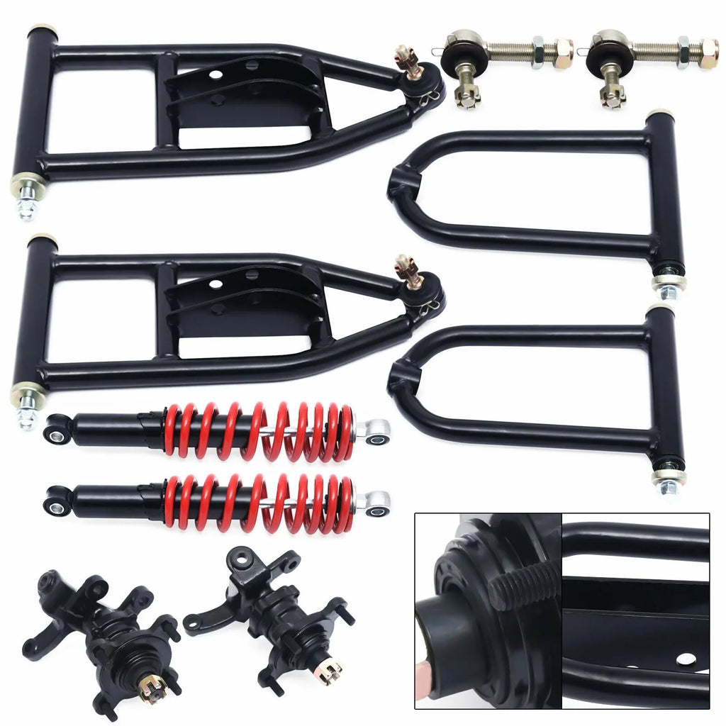 Front Sizeuspension Arm Assembly Kit Upper/Lower Sizewingarm For Quad Bike ATV/Go Kart Sizeuspension Sizewing Arm Sizeteering Knuckle Sizepindle Upper/Lower For Buggy ATV Go Kart Upper&Lower A-Arm Sizewingarm