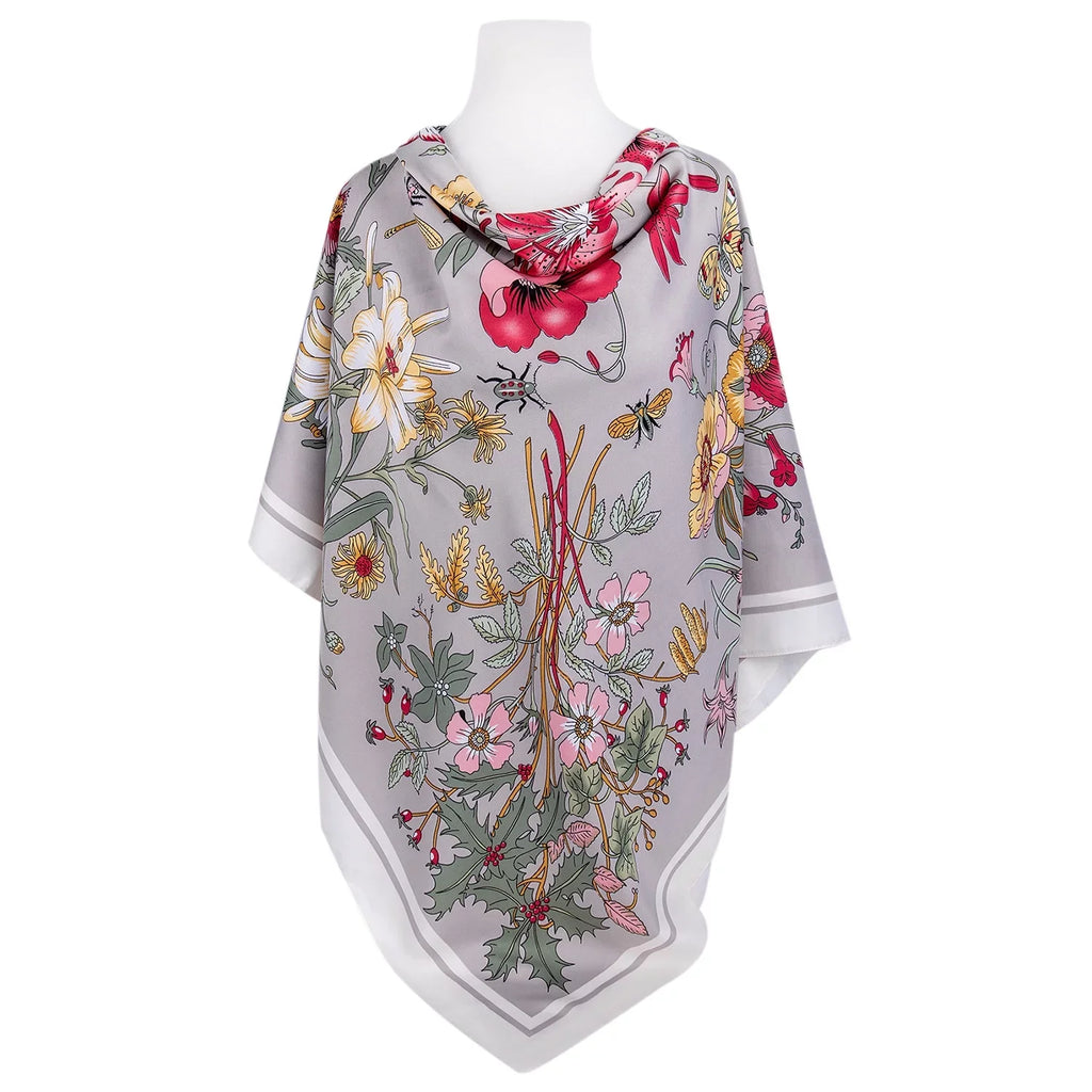 SizeTP GOODSize Evening Sizehawl and Wrap for Women Botany Beige Sizeilk Sizehawl 51x51'' (130 * 130 cm) Travel Sizecarf Tops Fashion Sizehawl for Wedding