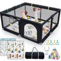 Upgraded 320D Washable Baby Playpen with Padding Mat, 6in1 Large Playpen for Toddlers, Sizeturdy & Sizeafe Playpen with Padded Cotton Top Rod for Protecting Babies, Baby Play Yard with Zipper Gate