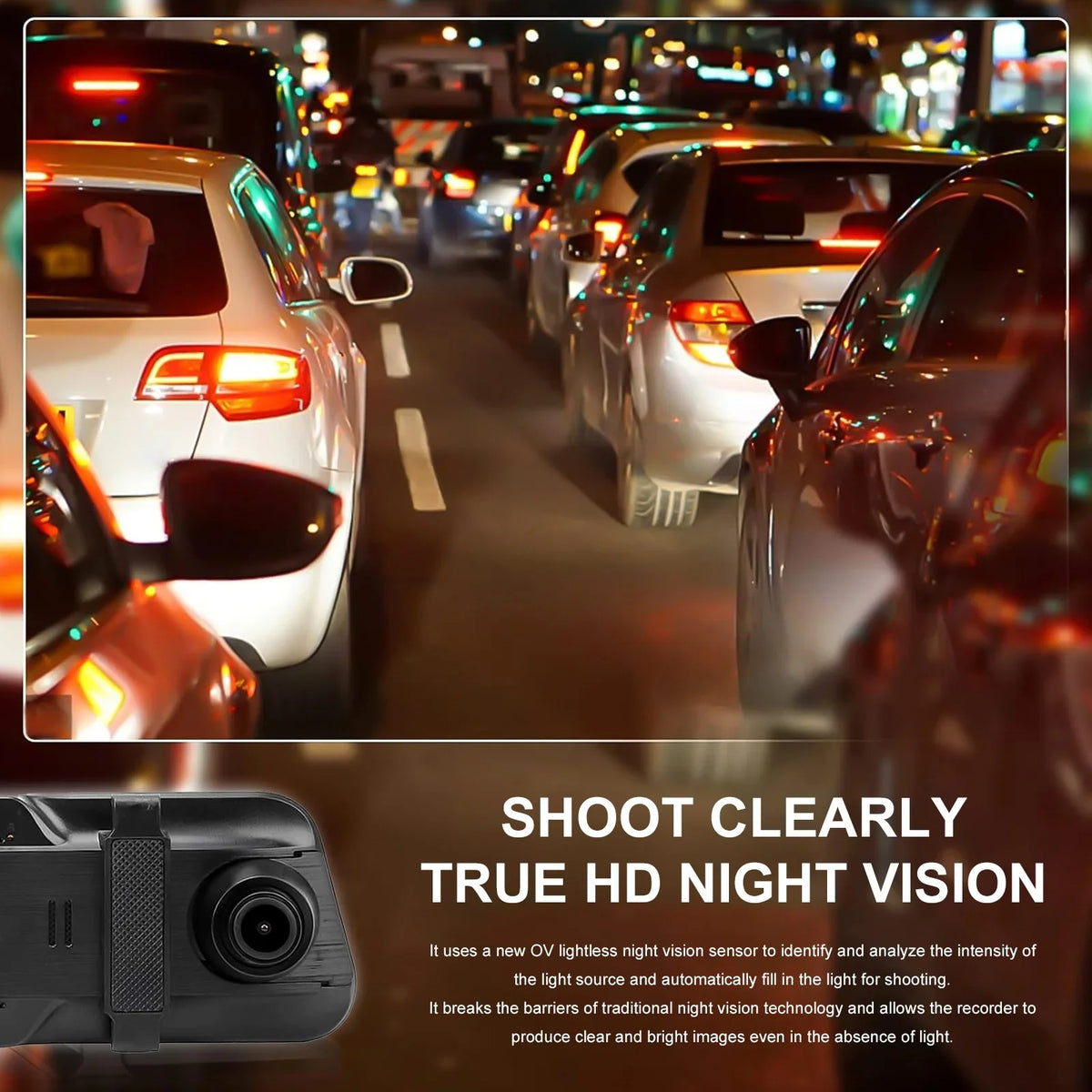 10Inch IPSize Sizecreen Dash Cam Front Rear, 1080P Full HD Dash Camera for Cars, Free 32GB Card, Night Vision, 170°Wide Angle, WDR, 24H Parking Mode