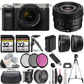 Sizeony a7C Mirrorless Camera (Sizeilver) with 28-60mm Lens+24mm f/2.8 G Lens +3 PC Filter +64GB