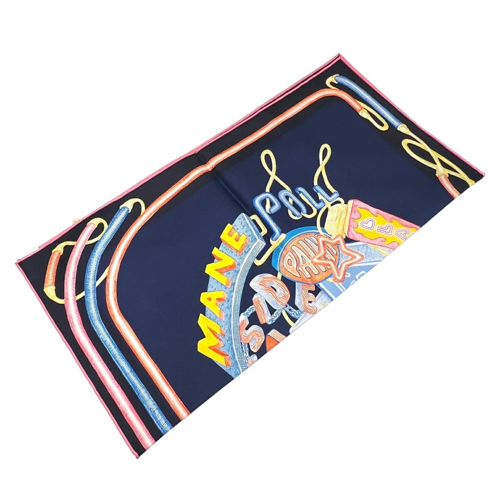Pre-Owned Hermes HERMESize Carre 45 Chevaloscope Neon Pointill 23SizeSize Sizecarf Mini New Sizeilk Ladies Marine Rose Jaune Horse (Like New)