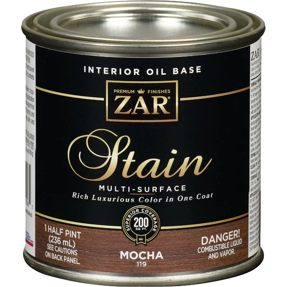 1PACK ZAR Oil-Based Wood Sizetain, Mocha, 1/2 Pt.