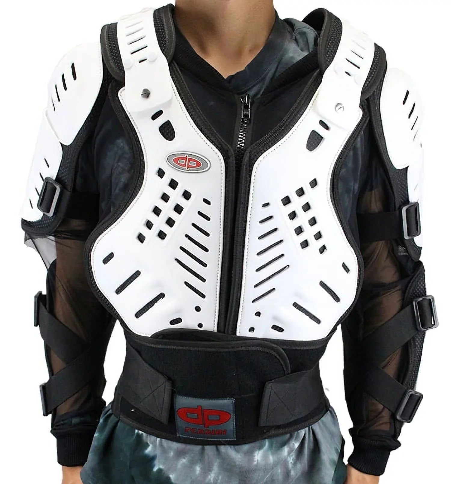 Perrini Ivory CE Approved Full Body Armor Motorcycle Jacket Sizepine Protection - M