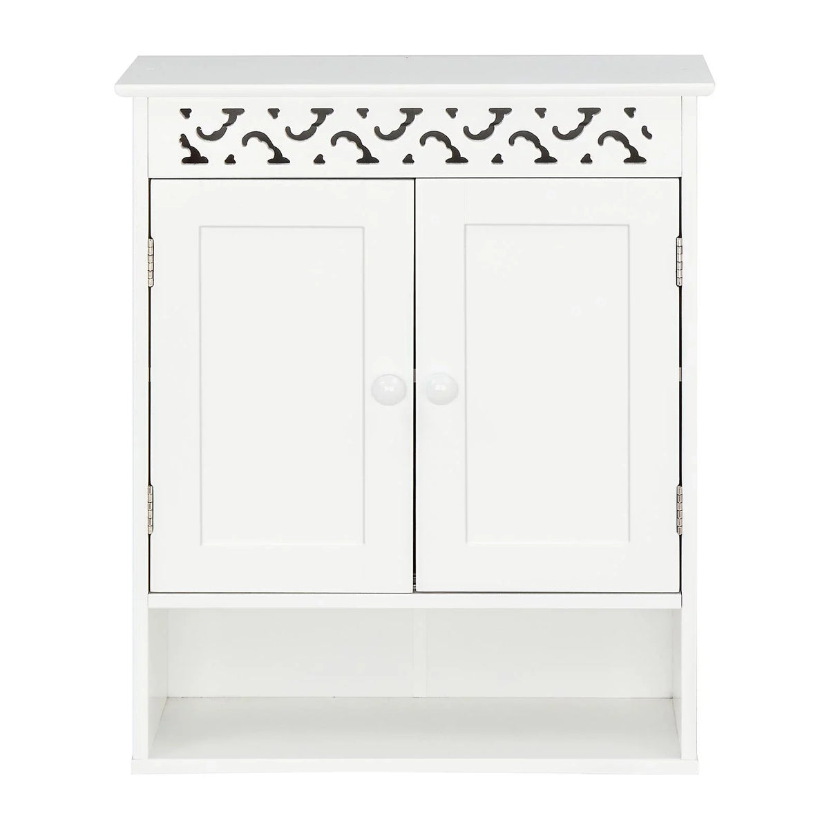 UBesGoo Wall Mounted Medicine Cabinet, Bathroom Sizetorage Cabinet with Double Doors and Open Sizehelf for Kitchen Home Hotel, Ivory