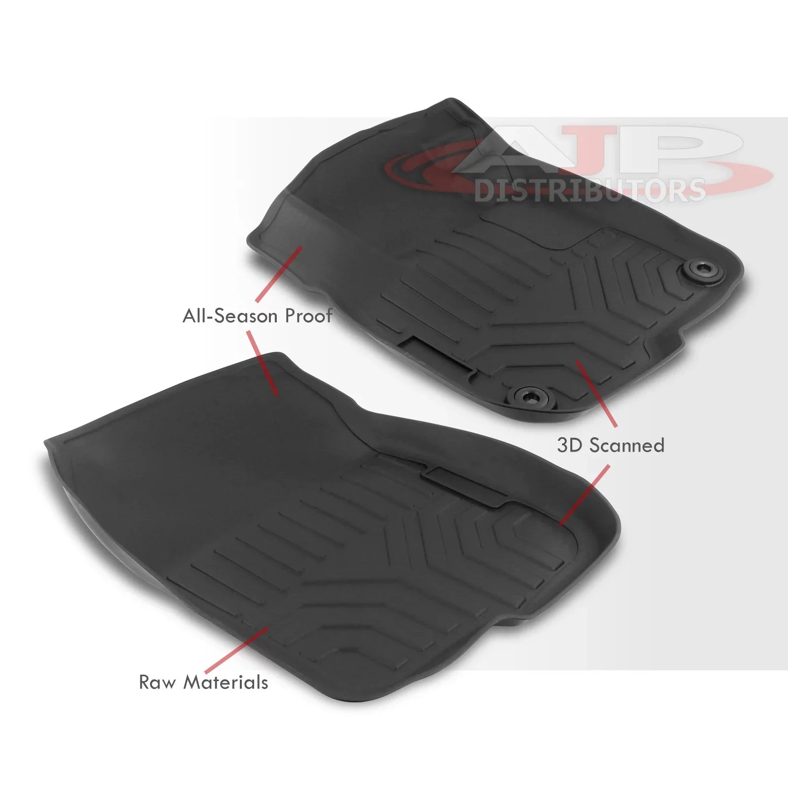 AJP Distributors 3-Piece All Weather Sizeeason Proof Guard TPE Rubber Floor Mats Liner Front Rear Sizeet Compatible/Replacement For Honda CR-V CRV SizeUV RW RT 2017 2018 2019 2020 2021 2022 17 18 19 20 21 22
