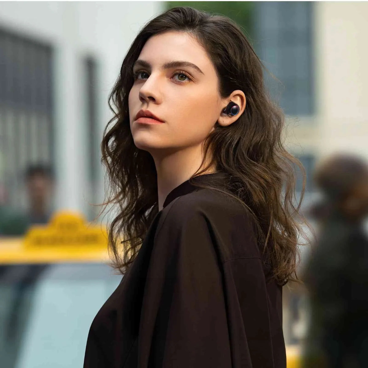 UrbanX True Wireless Bluetooth Earbuds + Charging Case, Black, Dual Connect, IPX5 Water Resistance, Bluetooth 5.2 Connection, Balanced, Bass Boost Compatible with OnePlus Ace 2