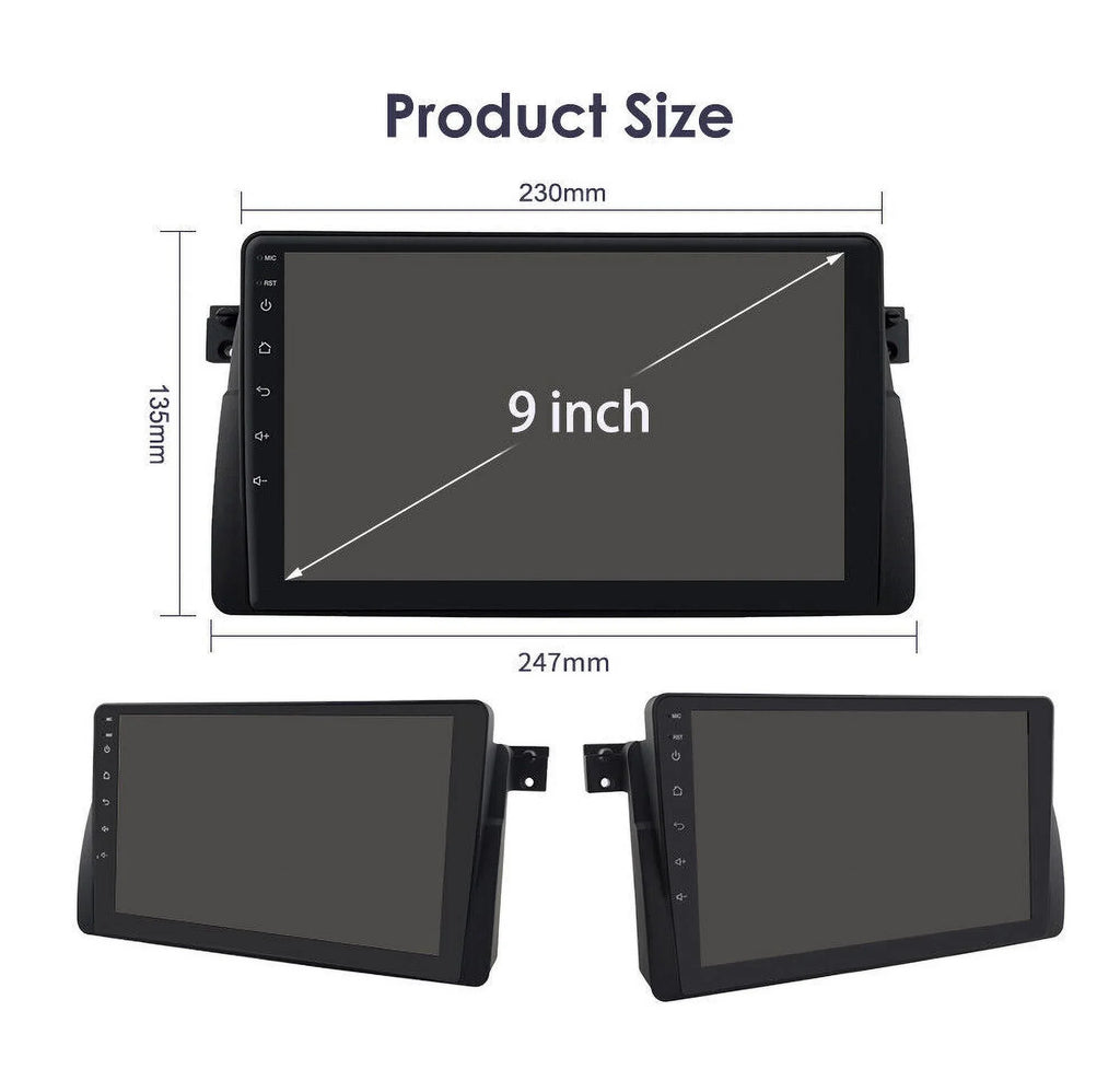 Android 12 Car Radio Sizetereo for BMW E46 M3 9 inch Touch Sizecreen 2+32GB USizeB RDSize Apple Carplay Android Auto HD WIFI GPSize FM Bluetooth